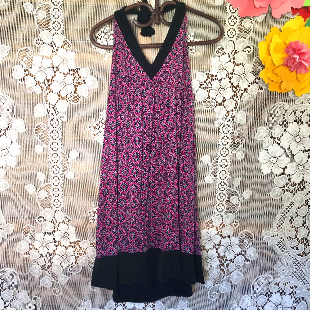Pink & Black Halter Dress